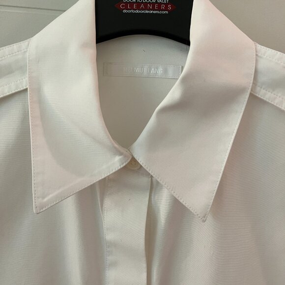 HELMUT LANG White Cotton Button Down Shirt with Straps - Women’s Size XS - Picture 3 of 9